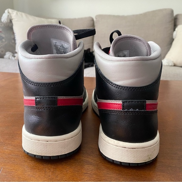 Nike Air Jordan High Top Women’s Sneakers Black Burgundy Grey 9 Kicks - Picture 5 of 10